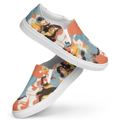 Coral Cabaret on a Women's Slip-On Canvas Shoes