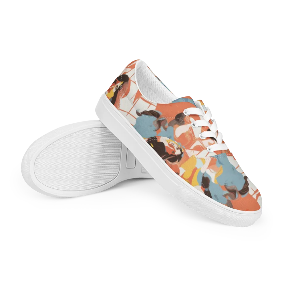 Coral Cabaret on Men's Lace-Up Canvas Shoes — Right Front