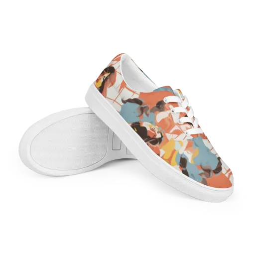 Coral Cabaret on a Men's Lace-Up Canvas Shoes