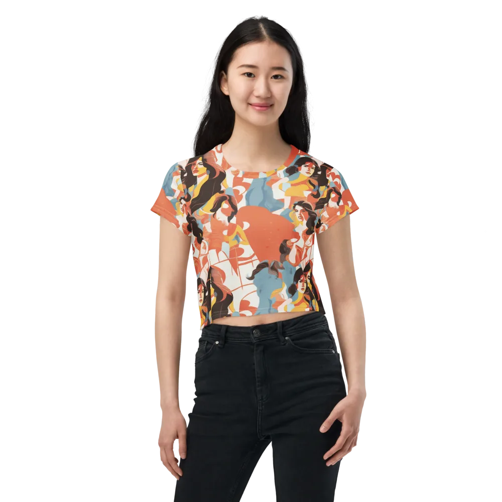 Coral Cabaret on Crop Tee — Front