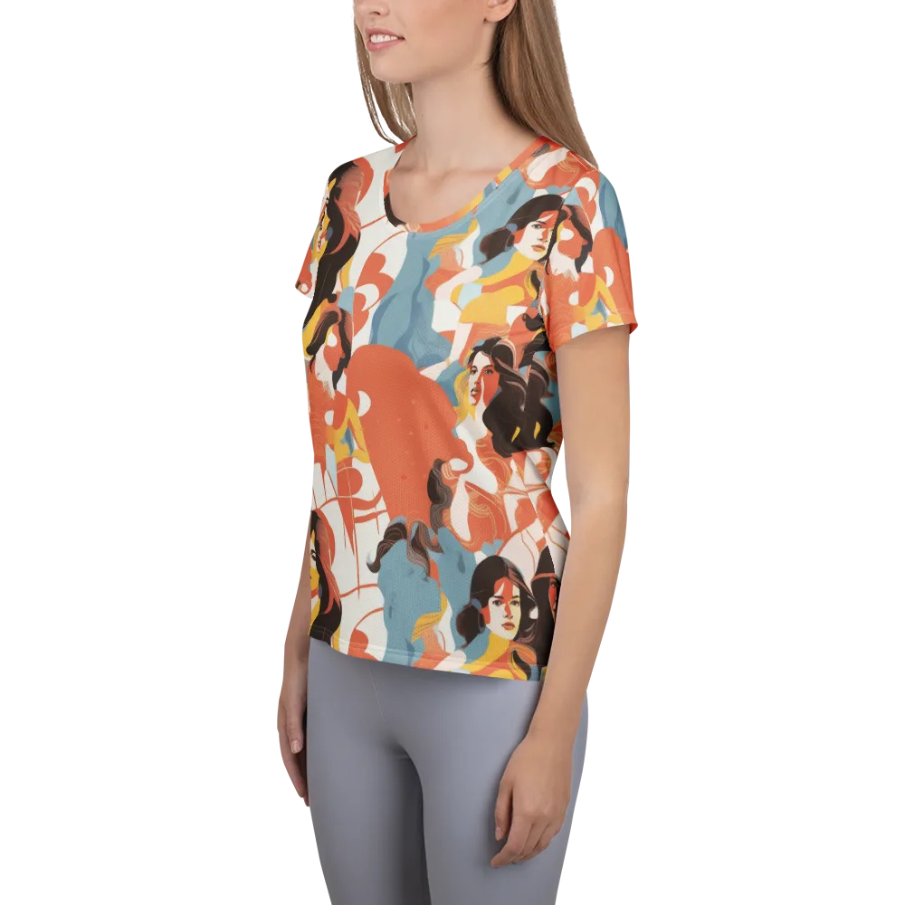 Coral Cabaret on Women's Athletic T-Shirt — Left