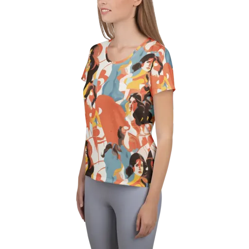 Coral Cabaret on a Women's Athletic T-Shirt