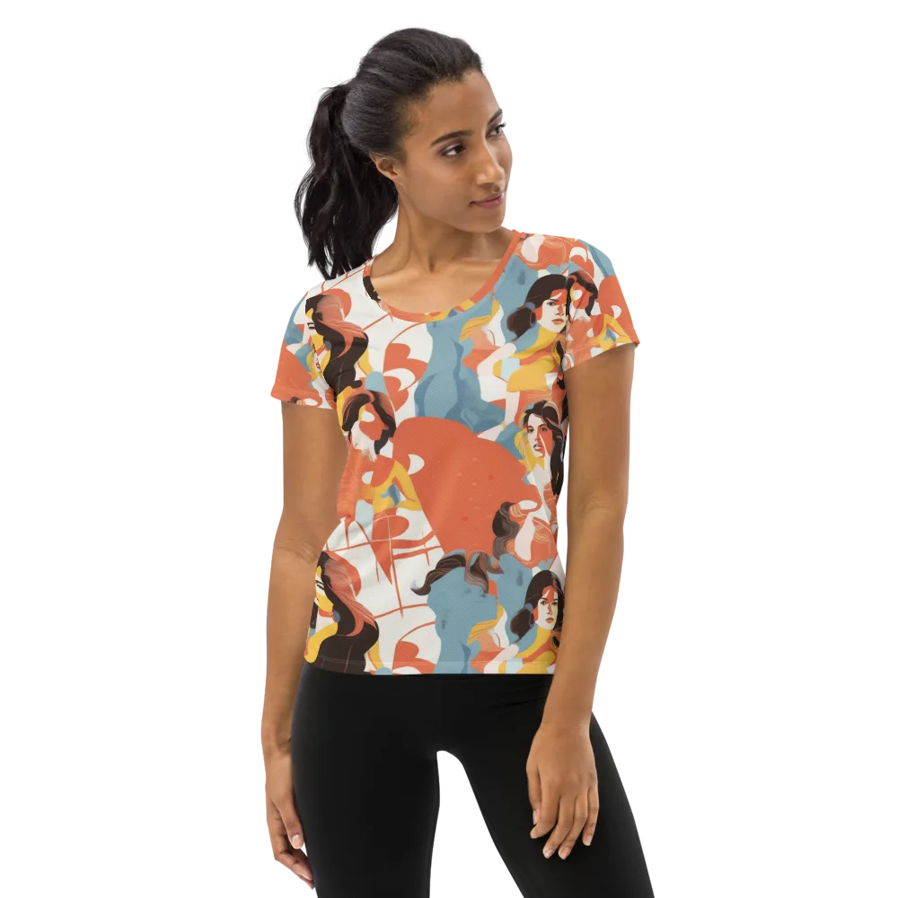 Coral Cabaret on Women's Athletic T-Shirt — Front
