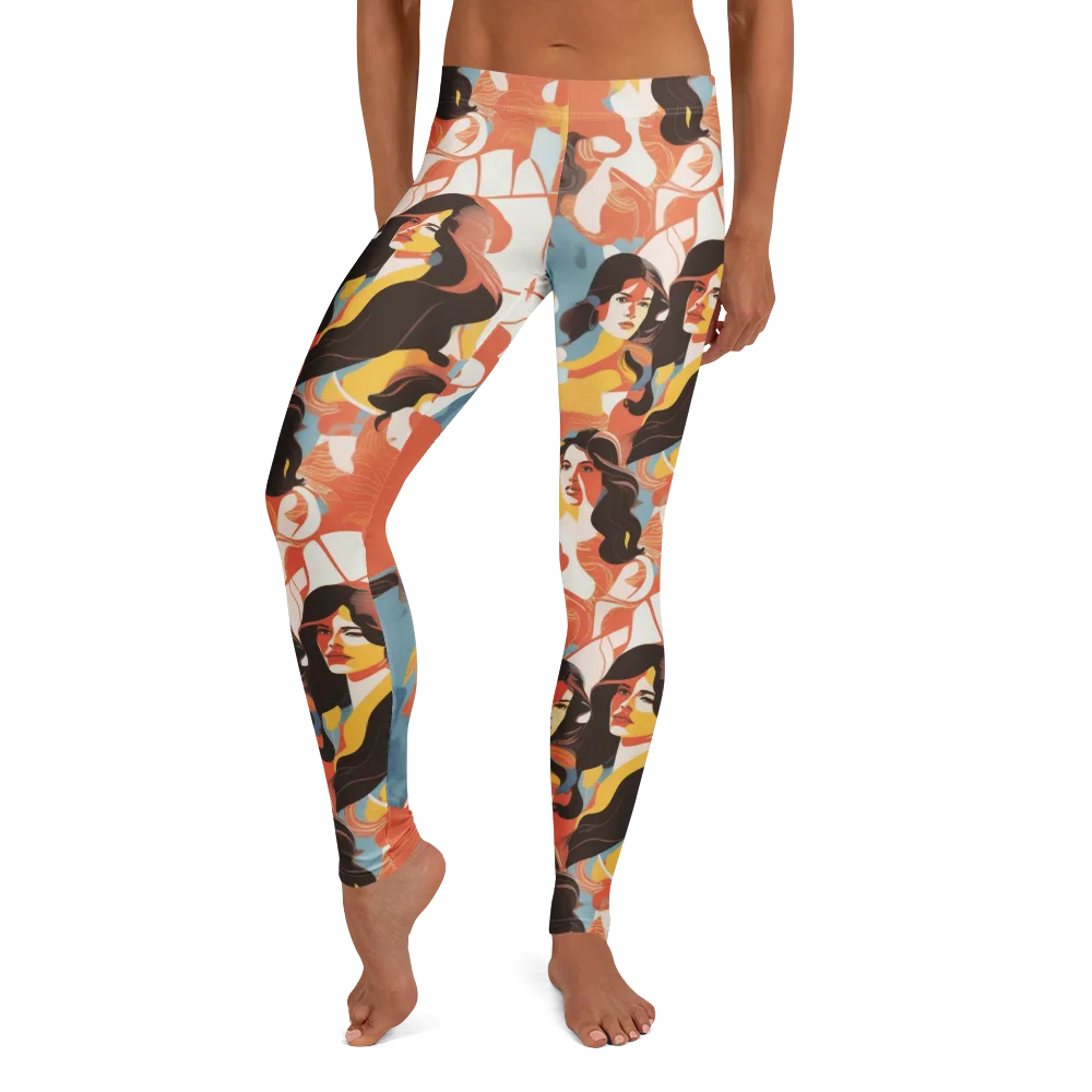 Coral Cabaret on Leggings — Front
