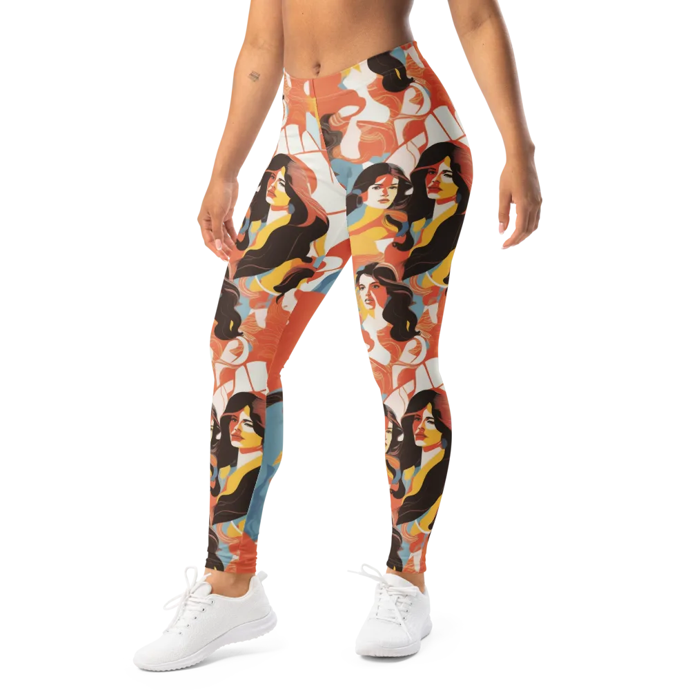 Coral Cabaret on Leggings — Left Front