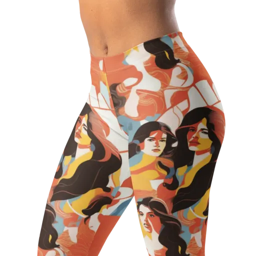 Coral Cabaret on a Leggings