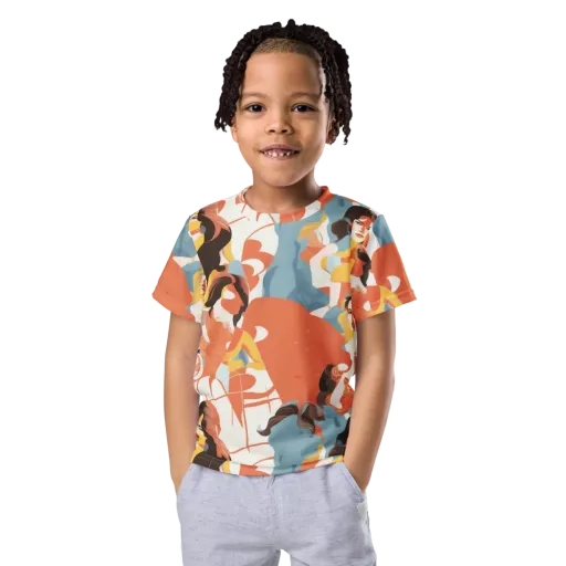 Coral Cabaret on a Kids Crew Neck T-Shirt