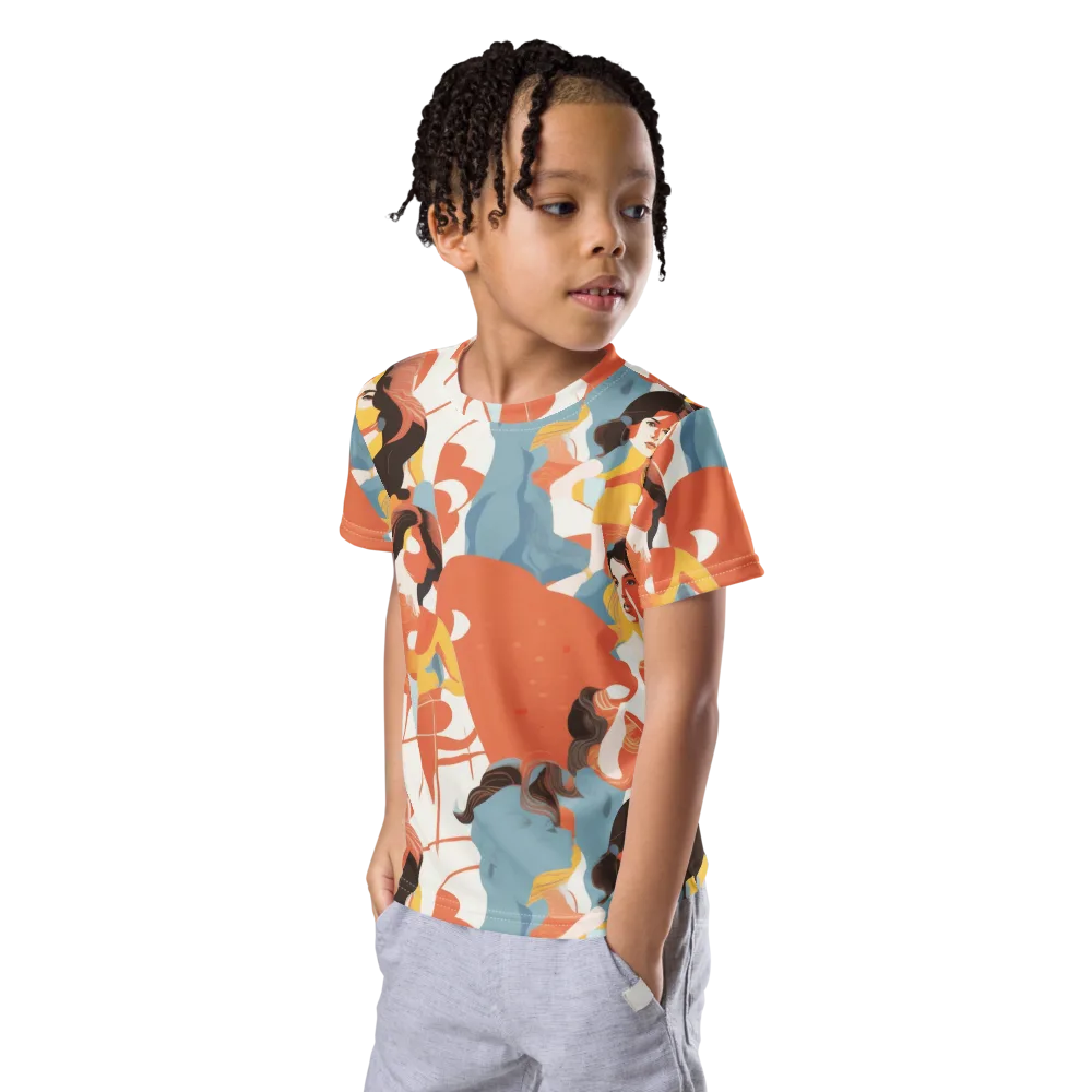 Coral Cabaret on Kids Crew Neck T-Shirt — Left Front
