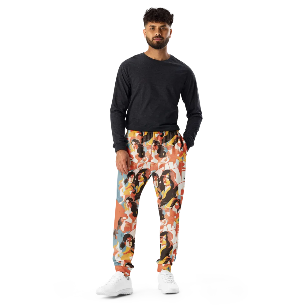 Coral Cabaret on Men's Joggers — Front