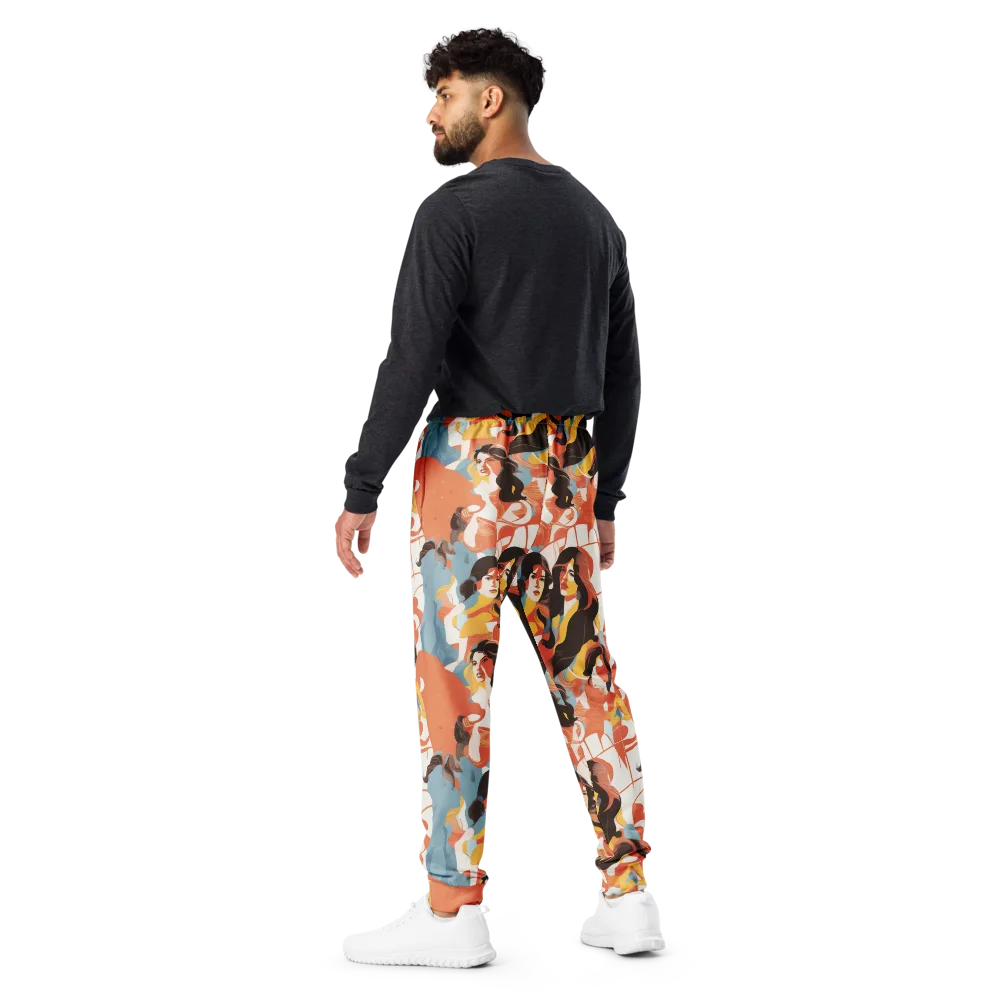 Coral Cabaret on Men's Joggers — Back