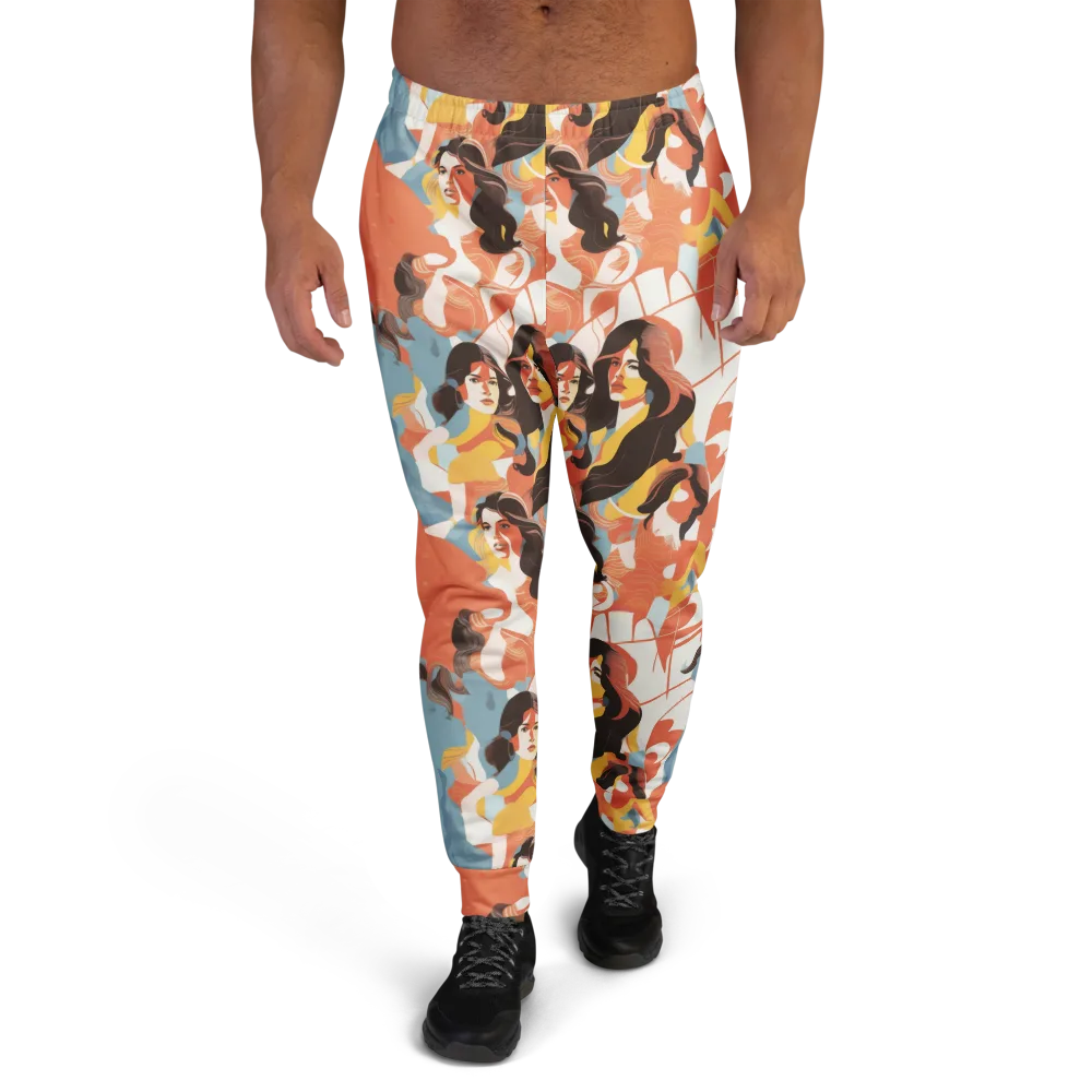 Coral Cabaret on Men's Joggers — Front