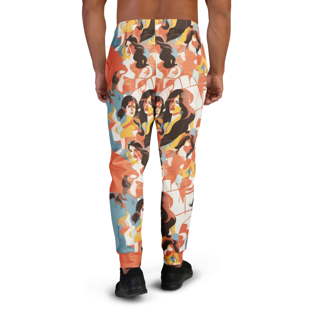 Coral Cabaret on Men's Joggers — Back