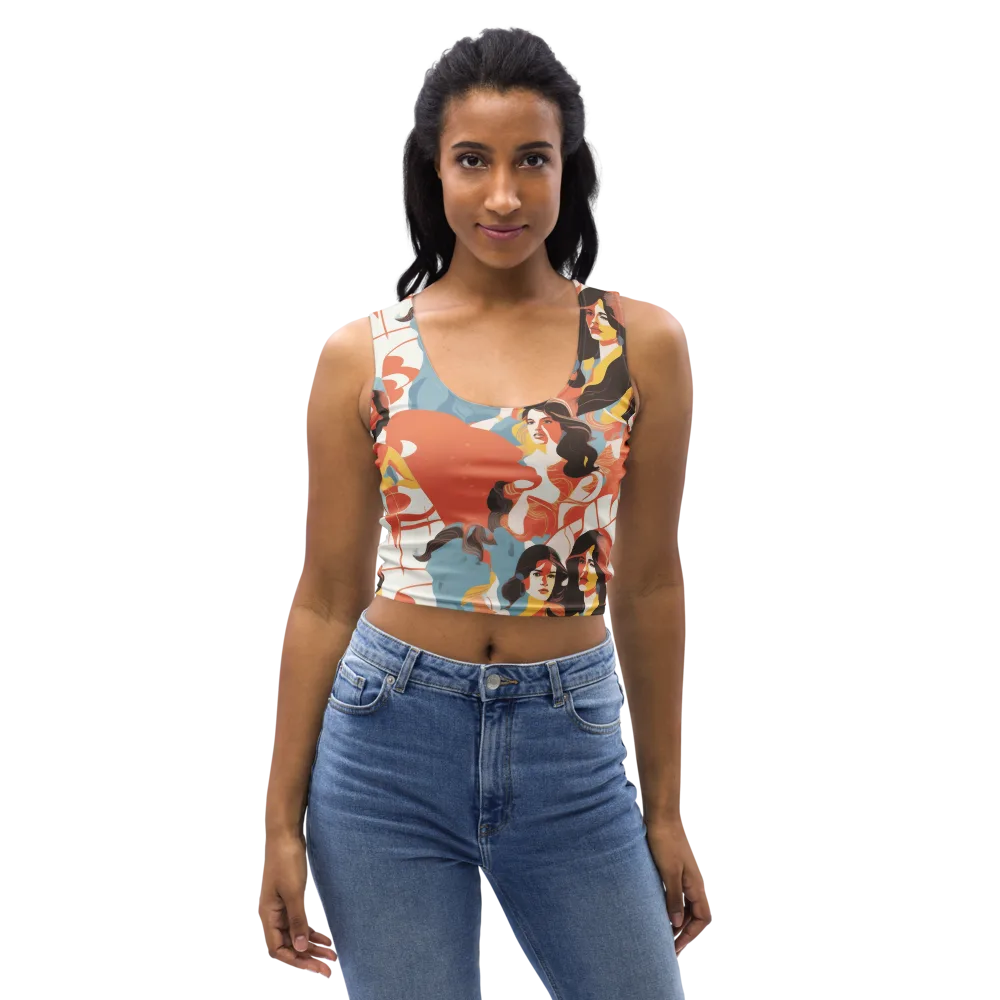 Coral Cabaret on Crop Top — Front