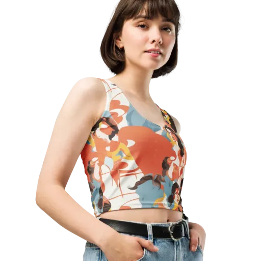 Coral Cabaret on a Crop Top
