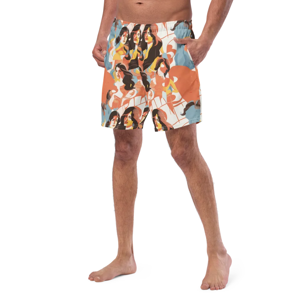 Coral Cabaret on Swim Trunks — Left Front
