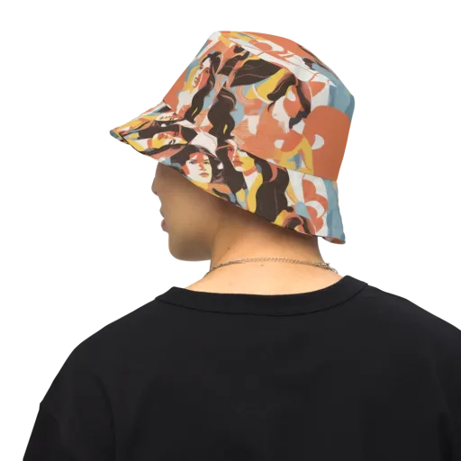 Coral Cabaret on a Reversible Bucket Hat