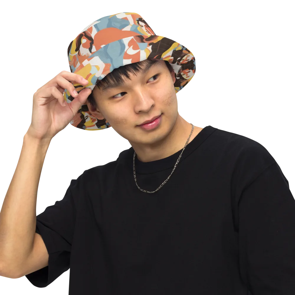 Coral Cabaret on Reversible Bucket Hat — Front Inside