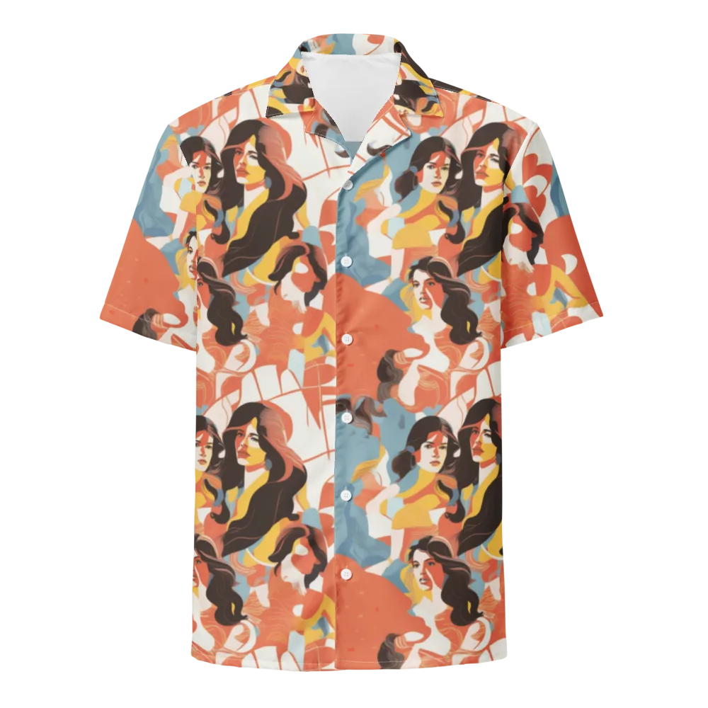 Coral Cabaret on Button Shirt — Front