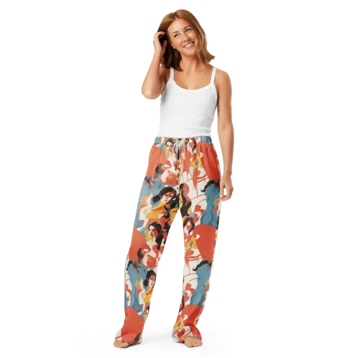 Coral Cabaret on a Women's Pajama Pants
