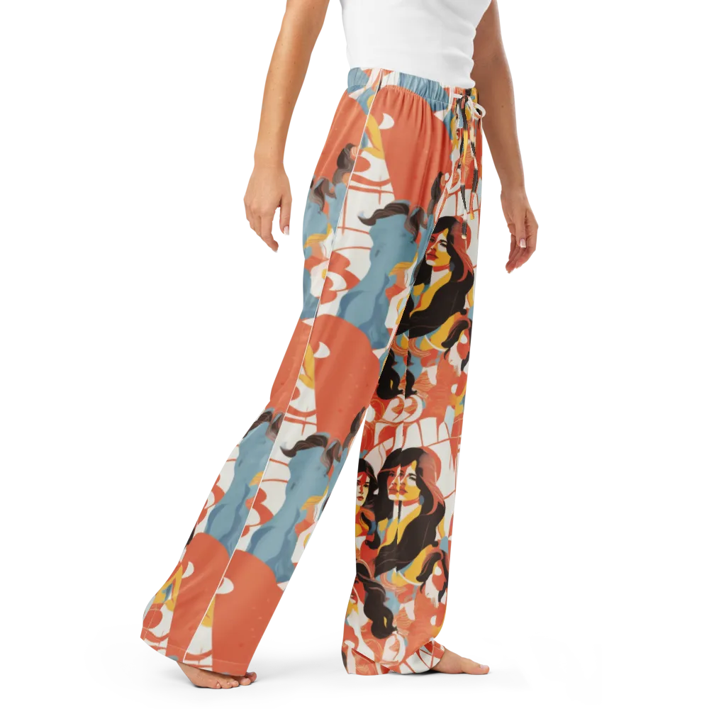 Coral Cabaret on Women's Pajama Pants — Right Front
