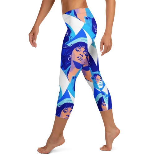 Electric Blue Muse on a Capri Leggings