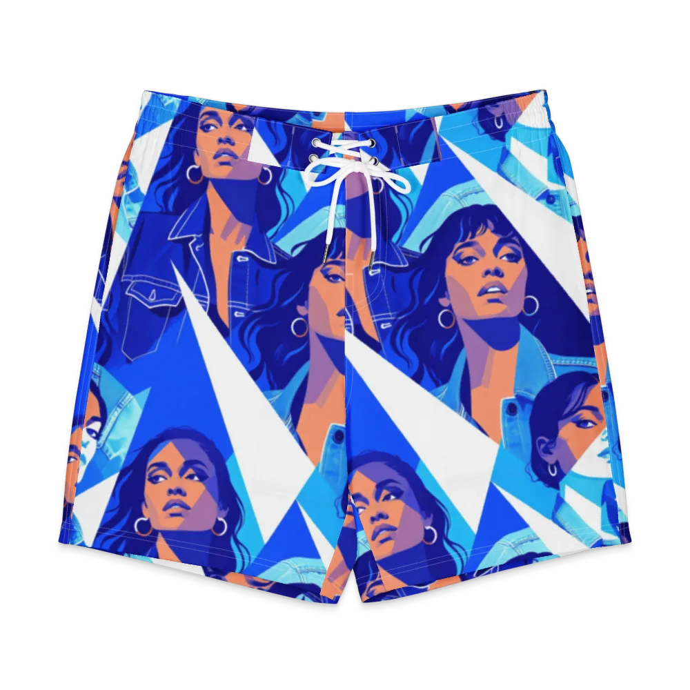 Electric Blue Muse on Men's Board Shorts — Front