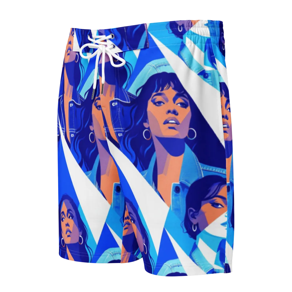 Electric Blue Muse on Men's Board Shorts — Front