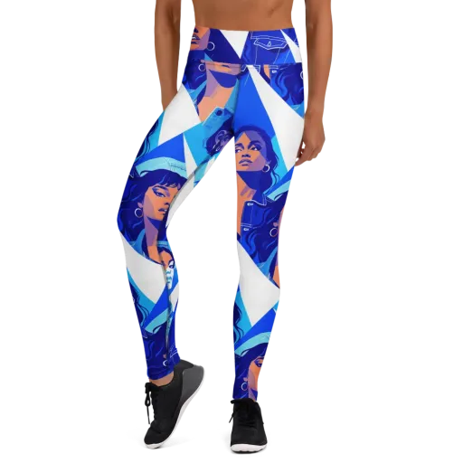 Electric Blue Muse on a Yoga Leggings