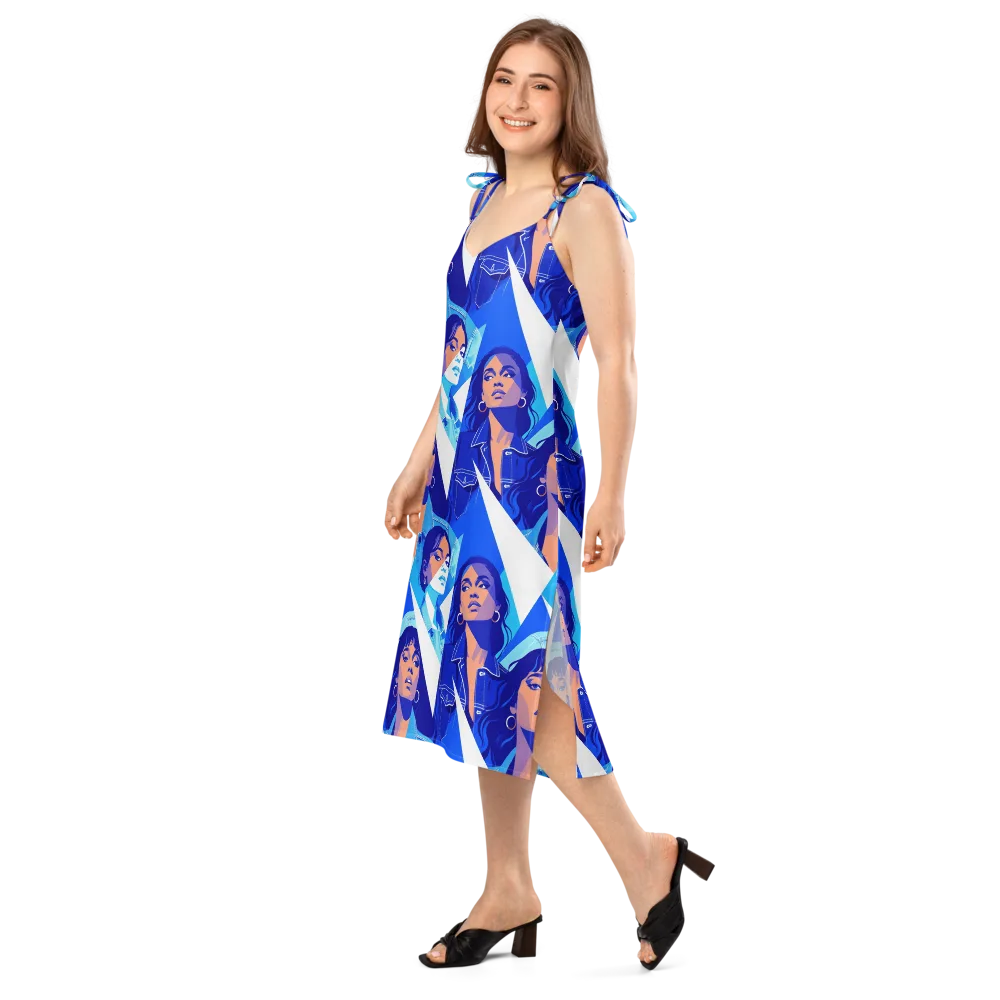 Electric Blue Muse on Slip Dress — Left Front