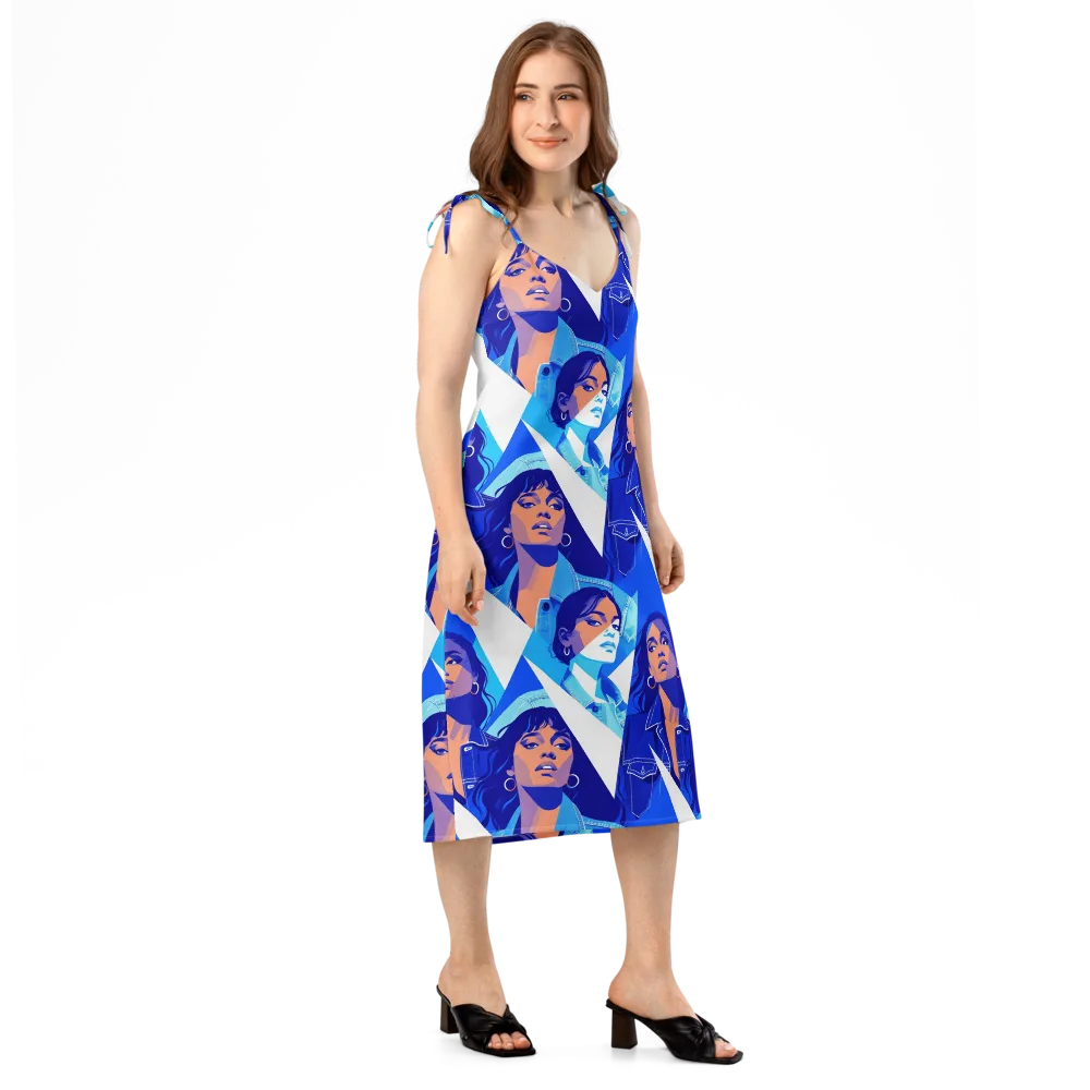 Electric Blue Muse on Slip Dress — Right Front