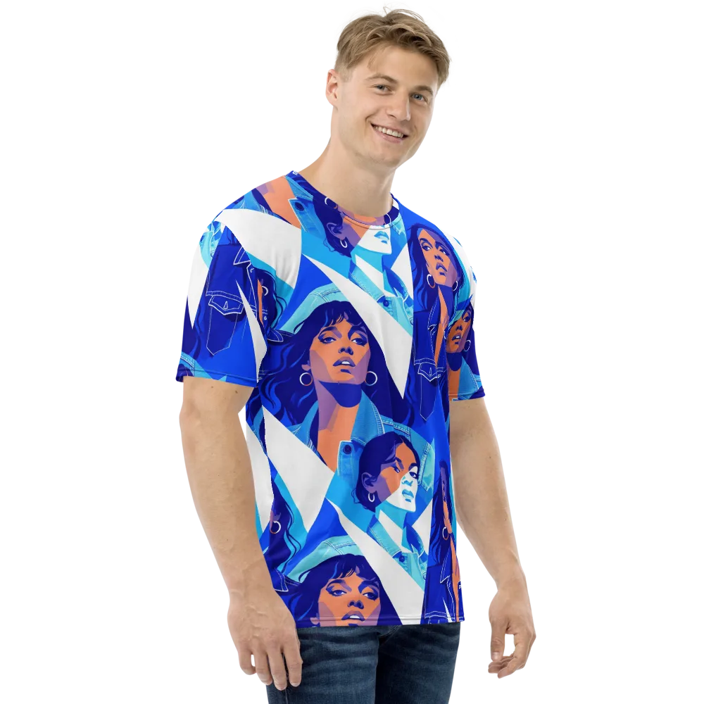 Electric Blue Muse on Men's Crew Neck T-Shirt — Right