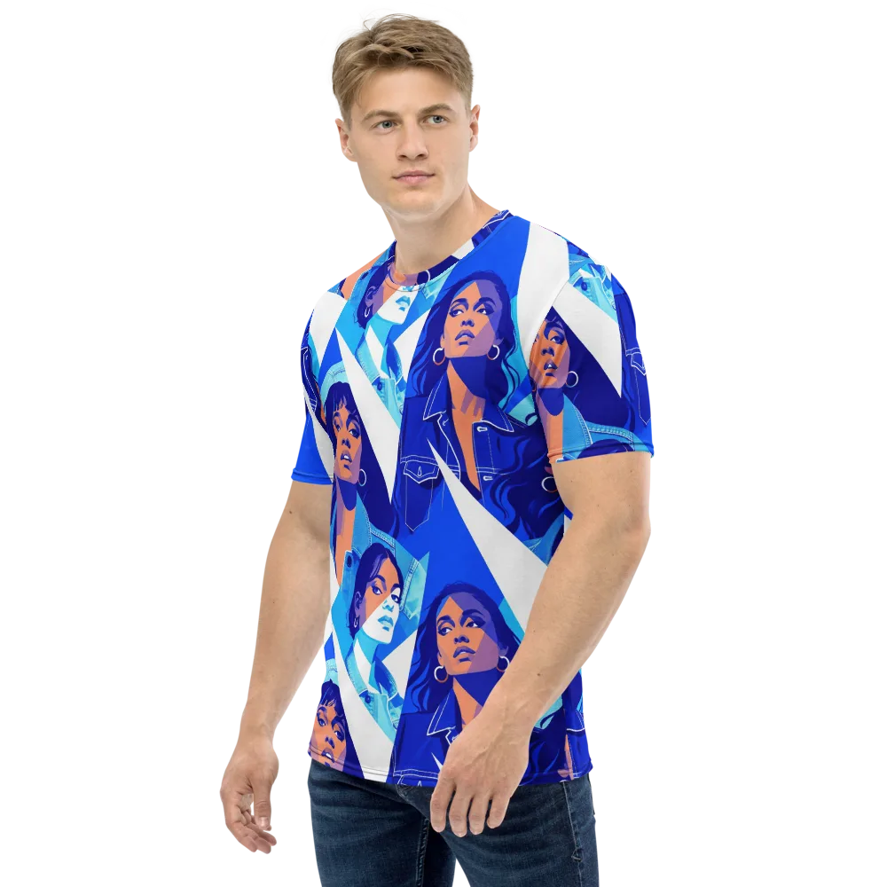 Electric Blue Muse on Men's Crew Neck T-Shirt — Left