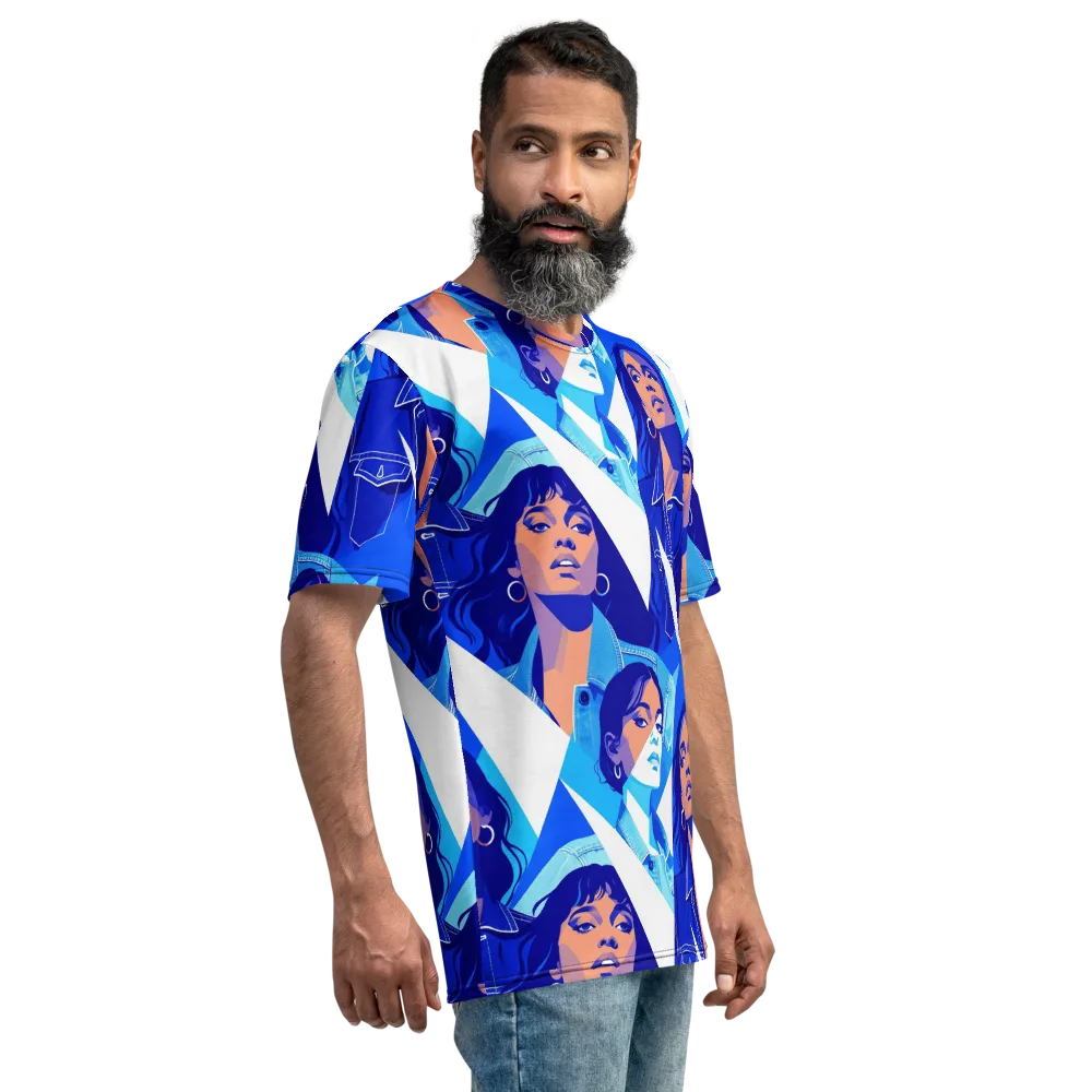 Electric Blue Muse on Men's Crew Neck T-Shirt — Right