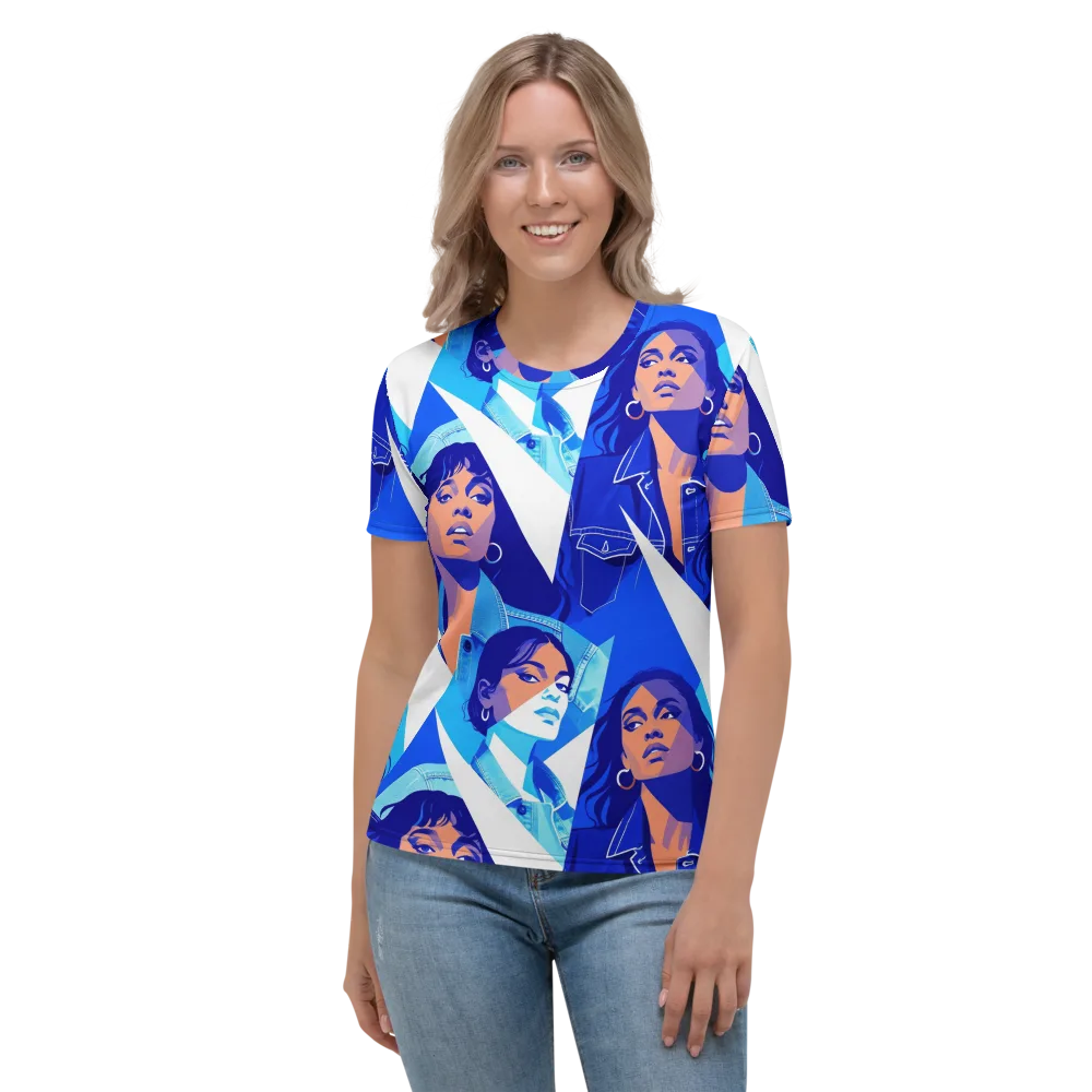 Electric Blue Muse on Women's Crew Neck T-Shirt — Front