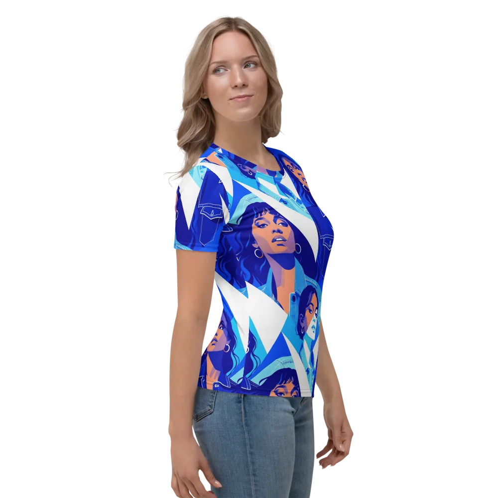 Electric Blue Muse on Women's Crew Neck T-Shirt — Right