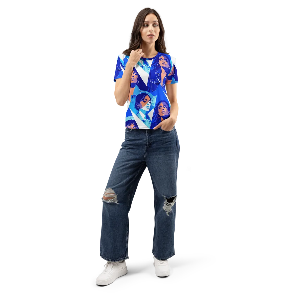 Electric Blue Muse on Women's Crew Neck T-Shirt — Front