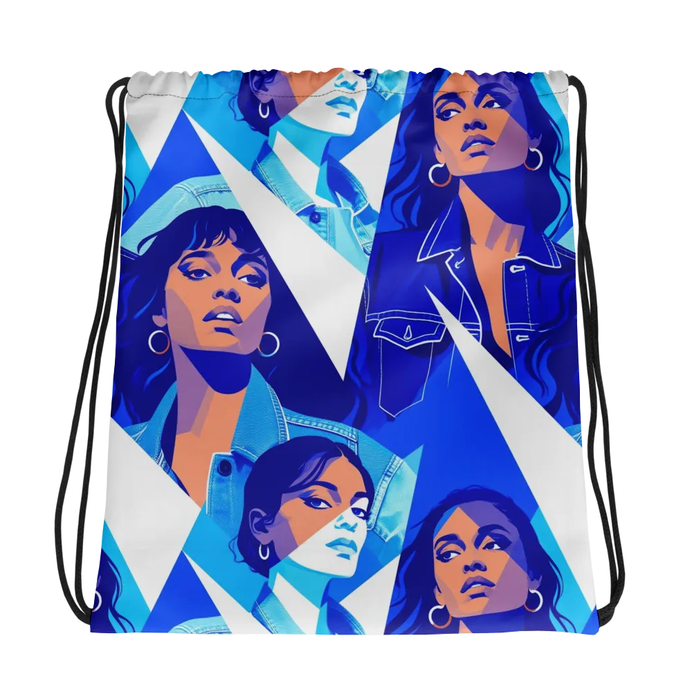 Electric Blue Muse on Drawstring Bag — Photo