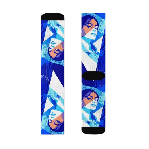 Electric Blue Muse on a Socks