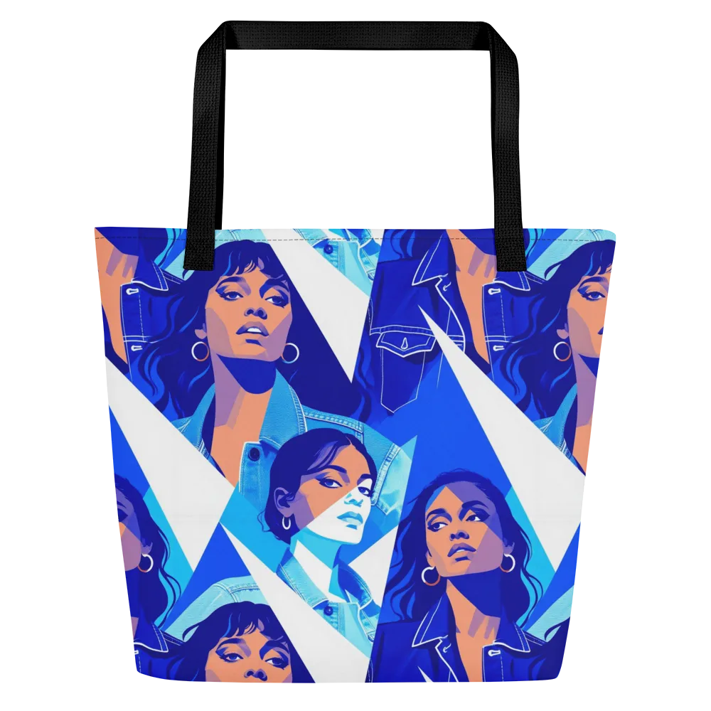 Electric Blue Muse on Large Tote Bag W/ Pocket — Front