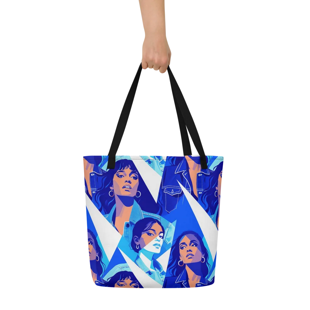 Electric Blue Muse on Large Tote Bag W/ Pocket — Front