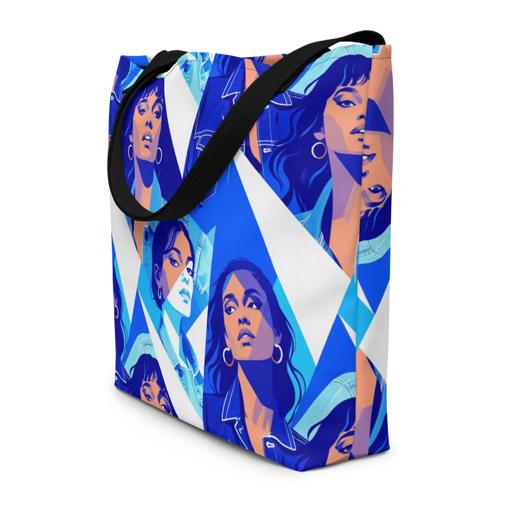 Electric Blue Muse on Large Tote Bag W/ Pocket — Front
