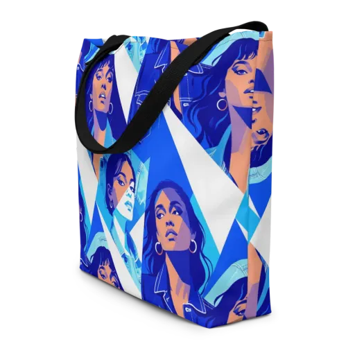 Electric Blue Muse on a Large Tote Bag W/ Pocket