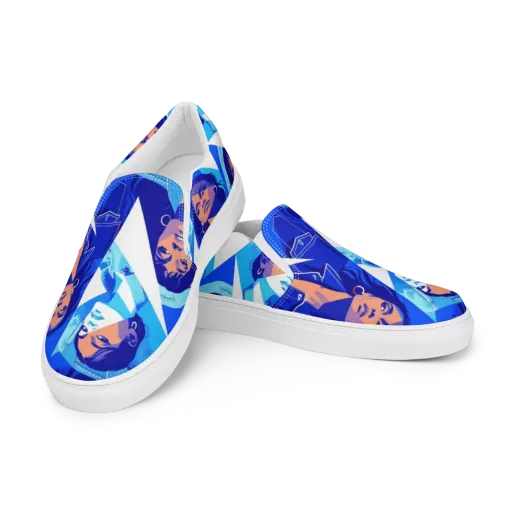 Electric Blue Muse on a Women's Slip-On Canvas Shoes