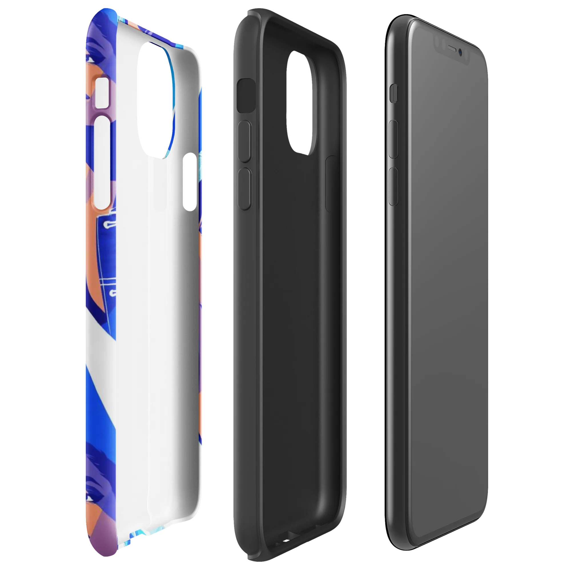 Electric Blue Muse on Tough Case for iPhone® — Right