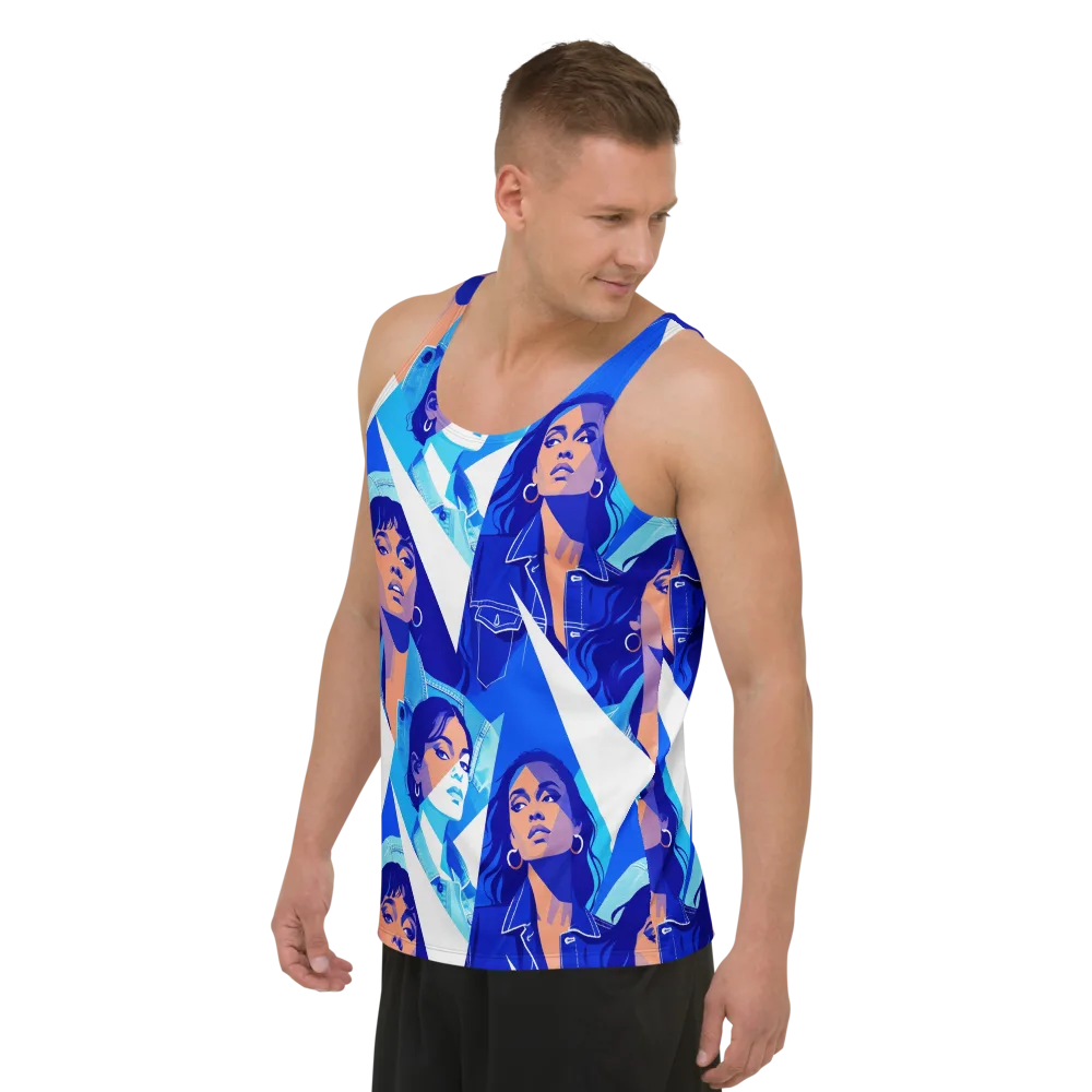 Electric Blue Muse on Men's Tank Top — Left Front