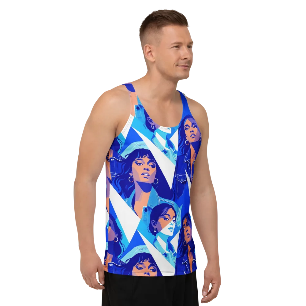 Electric Blue Muse on Men's Tank Top — Right Front