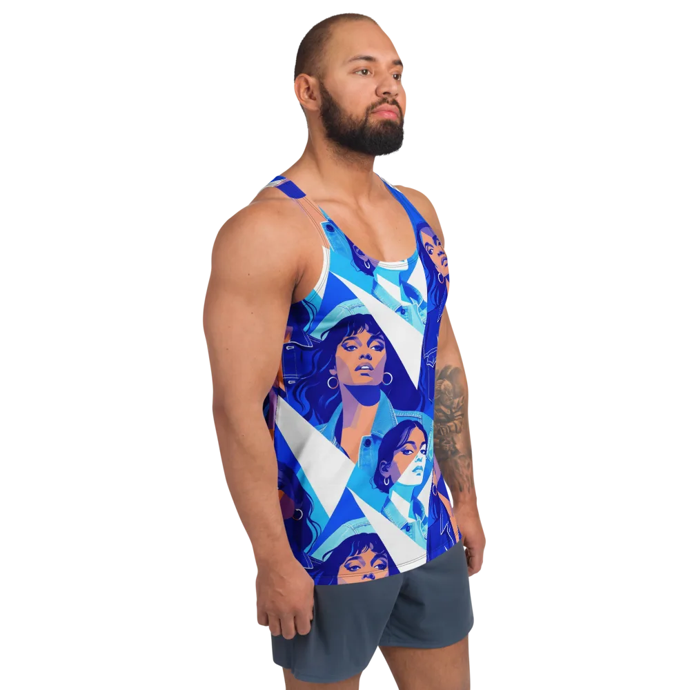 Electric Blue Muse on Men's Tank Top — Right Front