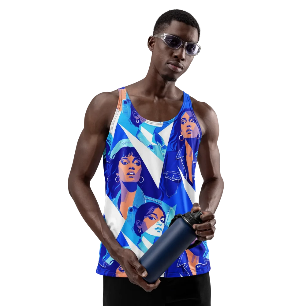 Electric Blue Muse on Men's Tank Top — Front