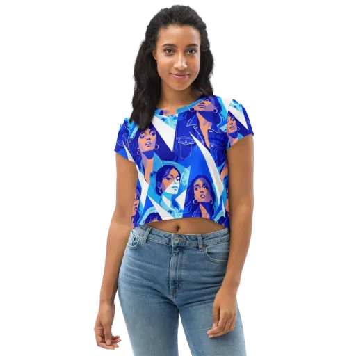 Electric Blue Muse on a Crop Tee