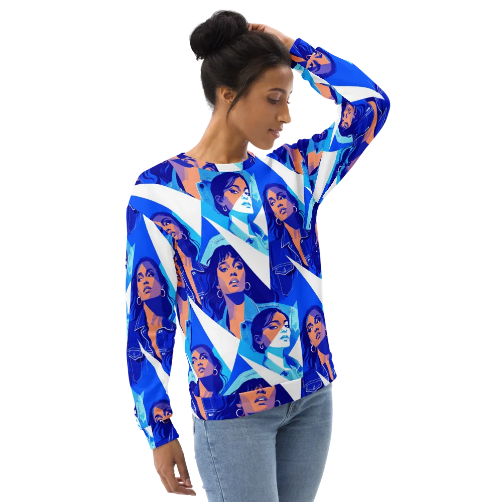 Electric Blue Muse on Sweatshirt — Right Front